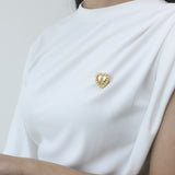 Initial Heart Brooch
