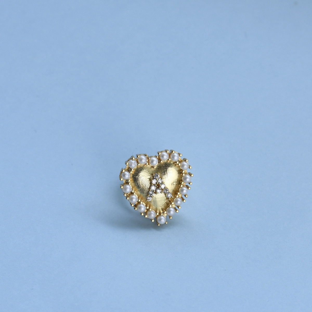 Initial Heart Brooch