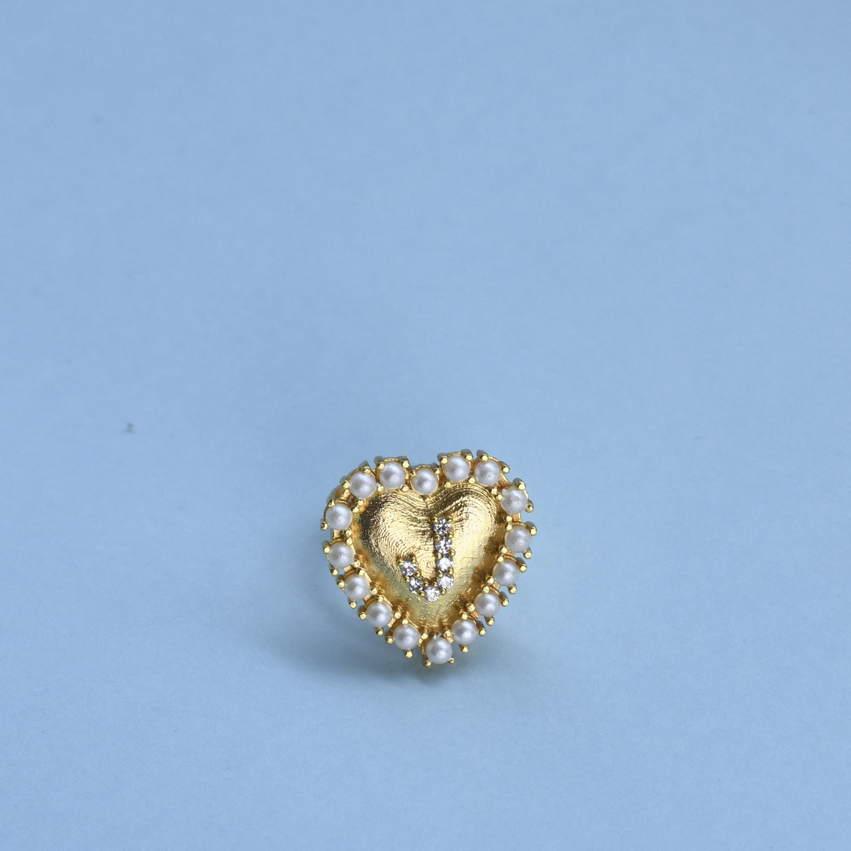 Initial Heart Brooch