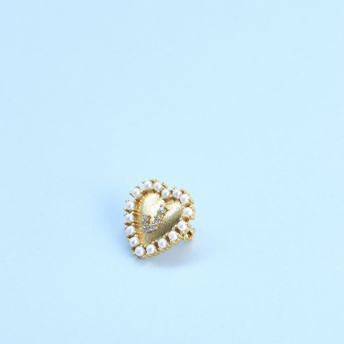 Initial Heart Brooch