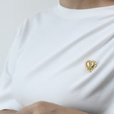 Initial Heart Brooch