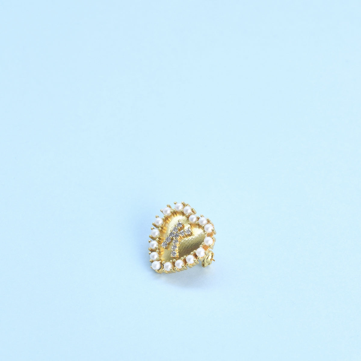 Initial Heart Brooch