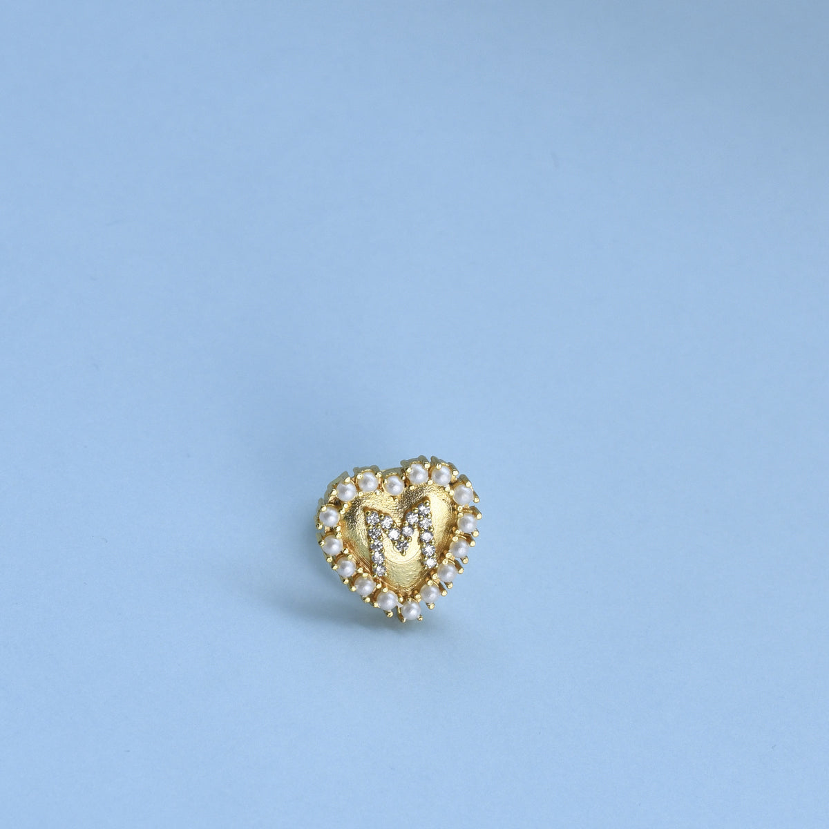 Initial Heart Brooch