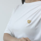 Initial Heart Brooch