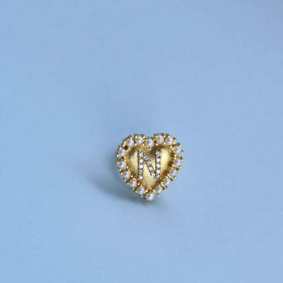 Initial Heart Brooch