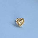Initial Heart Brooch