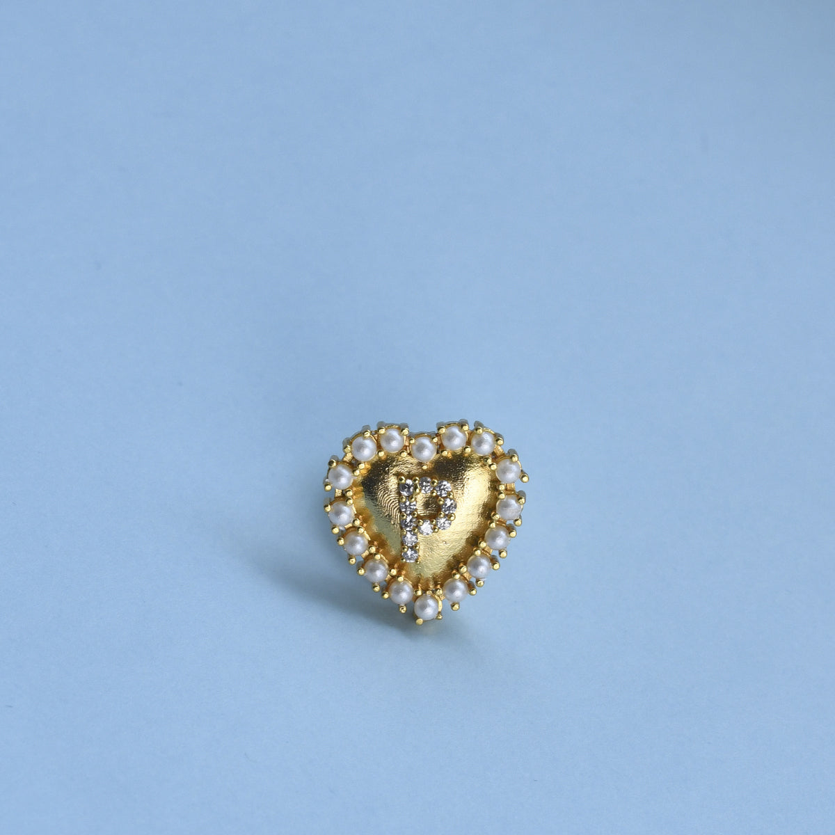 Initial Heart Brooch