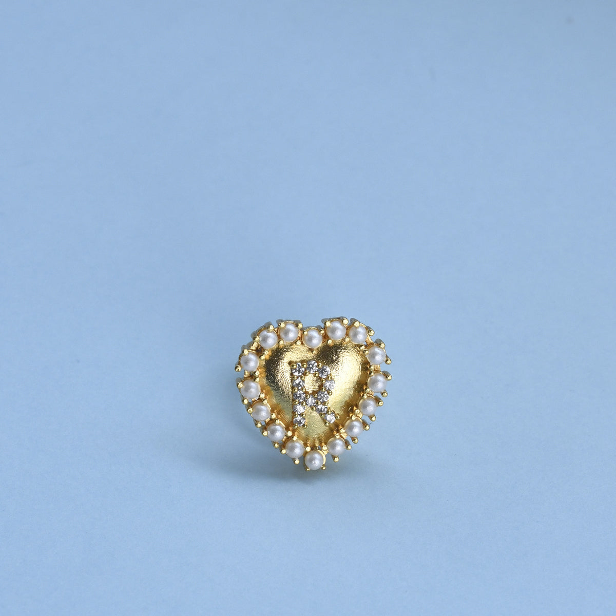 Initial Heart Brooch