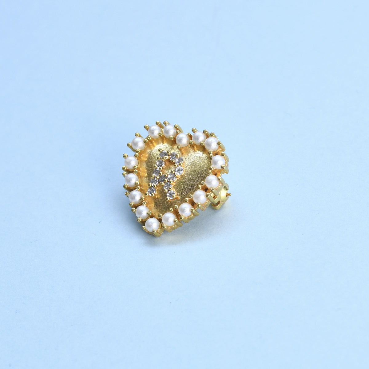Initial Heart Brooch
