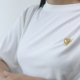 Initial Heart Brooch