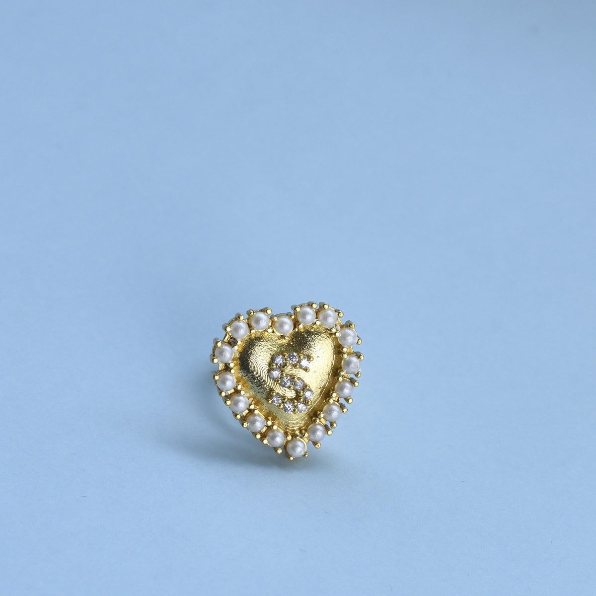 Initial Heart Brooch