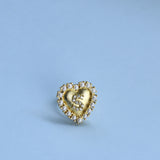Initial Heart Brooch