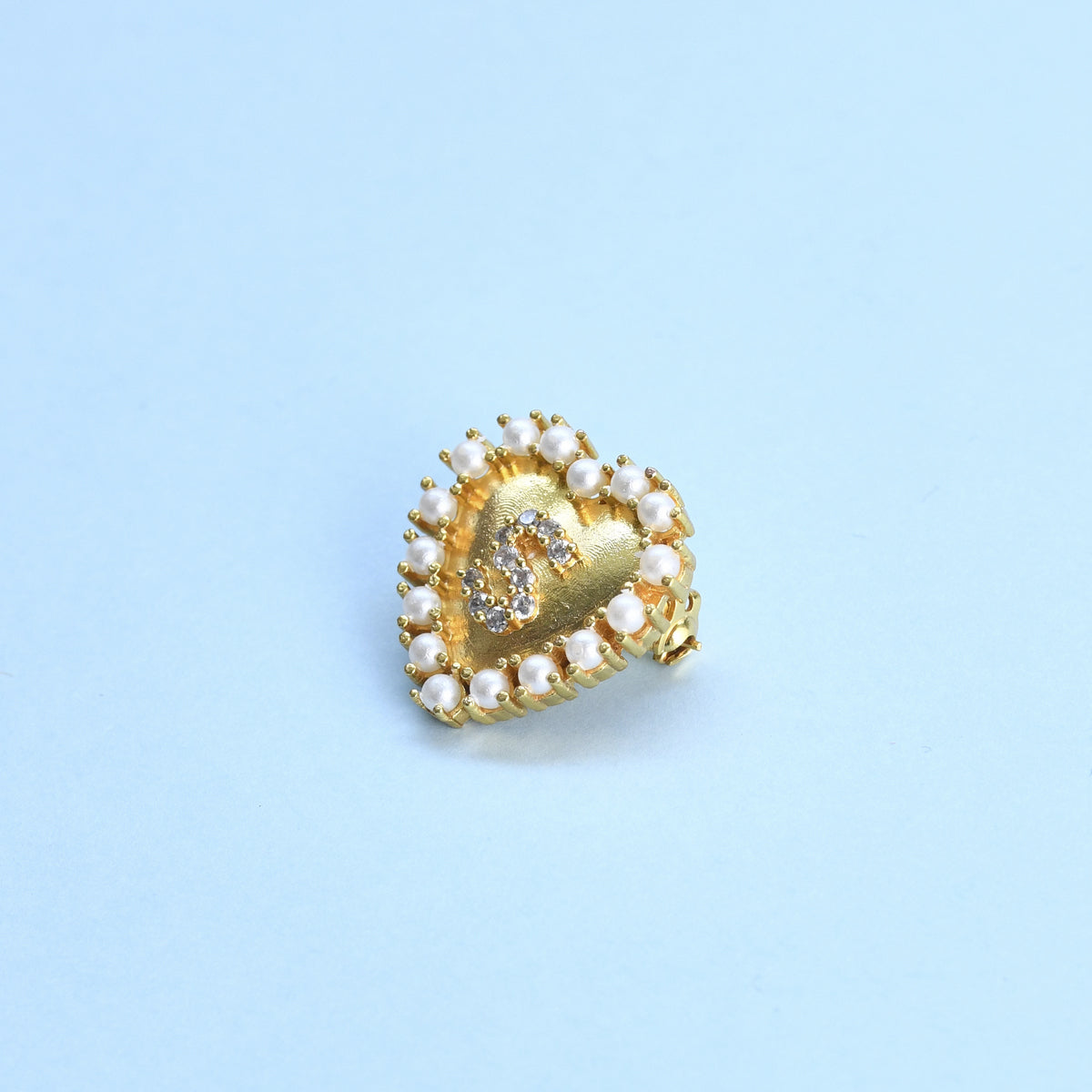 Initial Heart Brooch