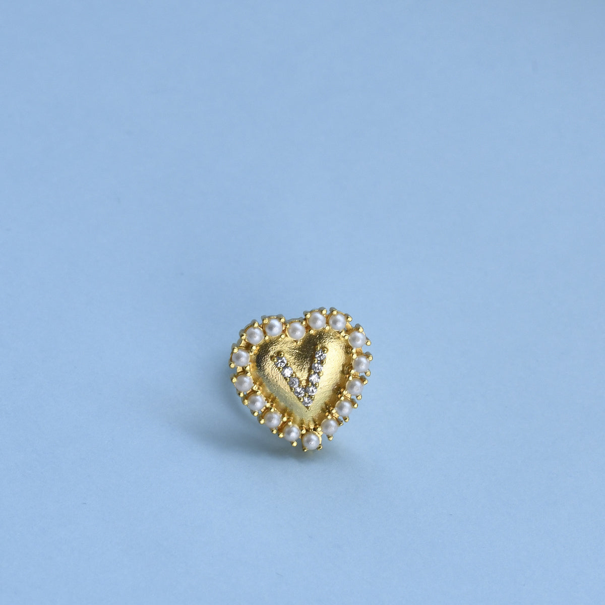 Initial Heart Brooch