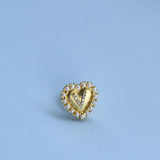 Initial Heart Brooch
