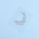 Face Tattoo Sticker in All Silver with Silver Crystals