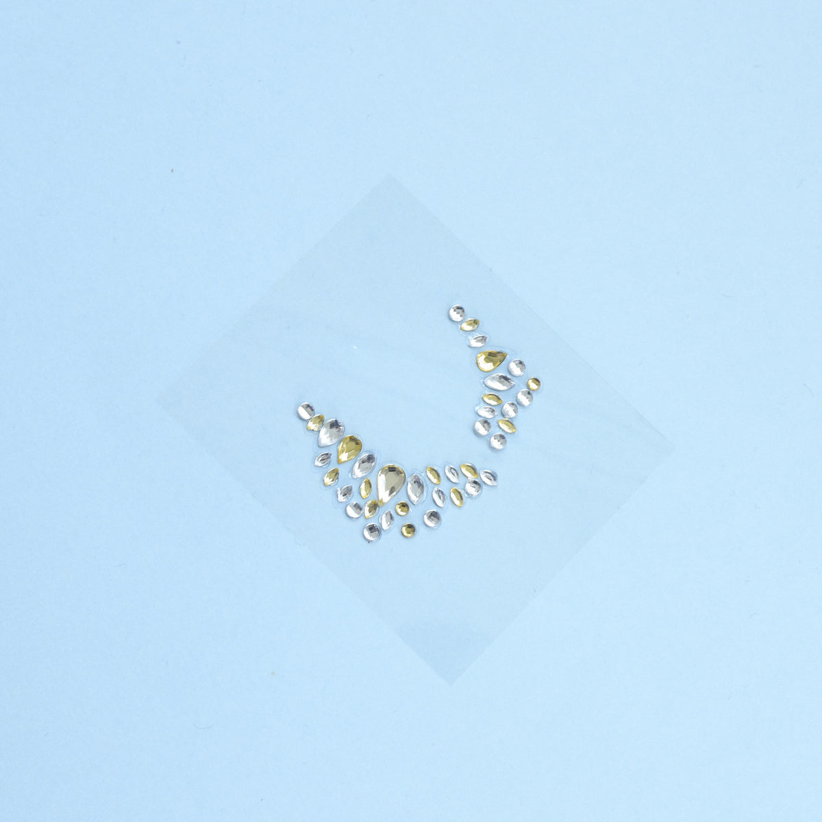 Two Piece Face Tattoo Sticker in Silver and Gold