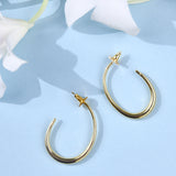 18K Gold Plated Oval Hoops