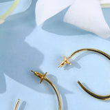 18K Gold Plated Oval Hoops