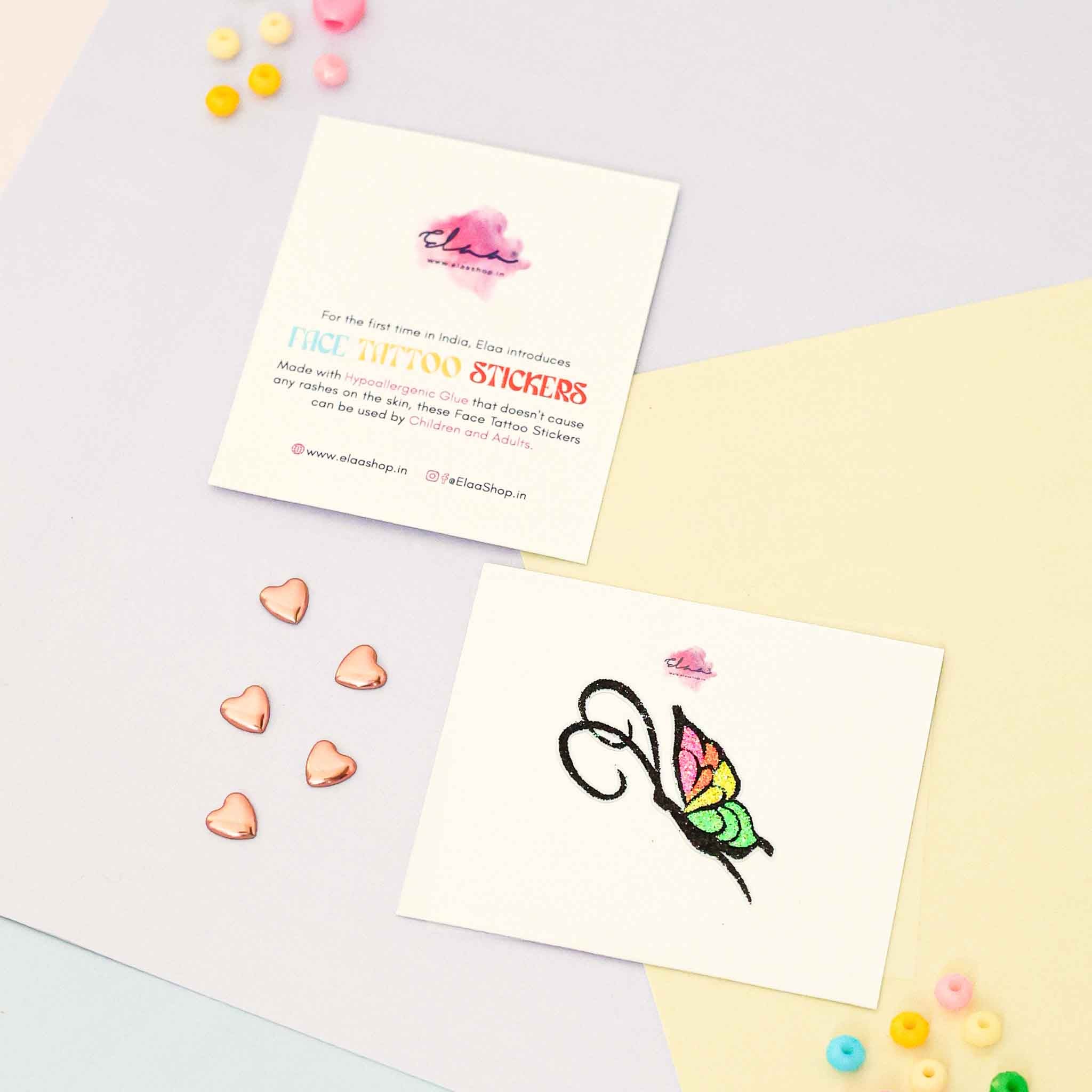 Neon Butterfly Face Tattoo Sticker