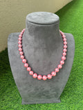 Statement Single Line Pink Pearl Necklace
