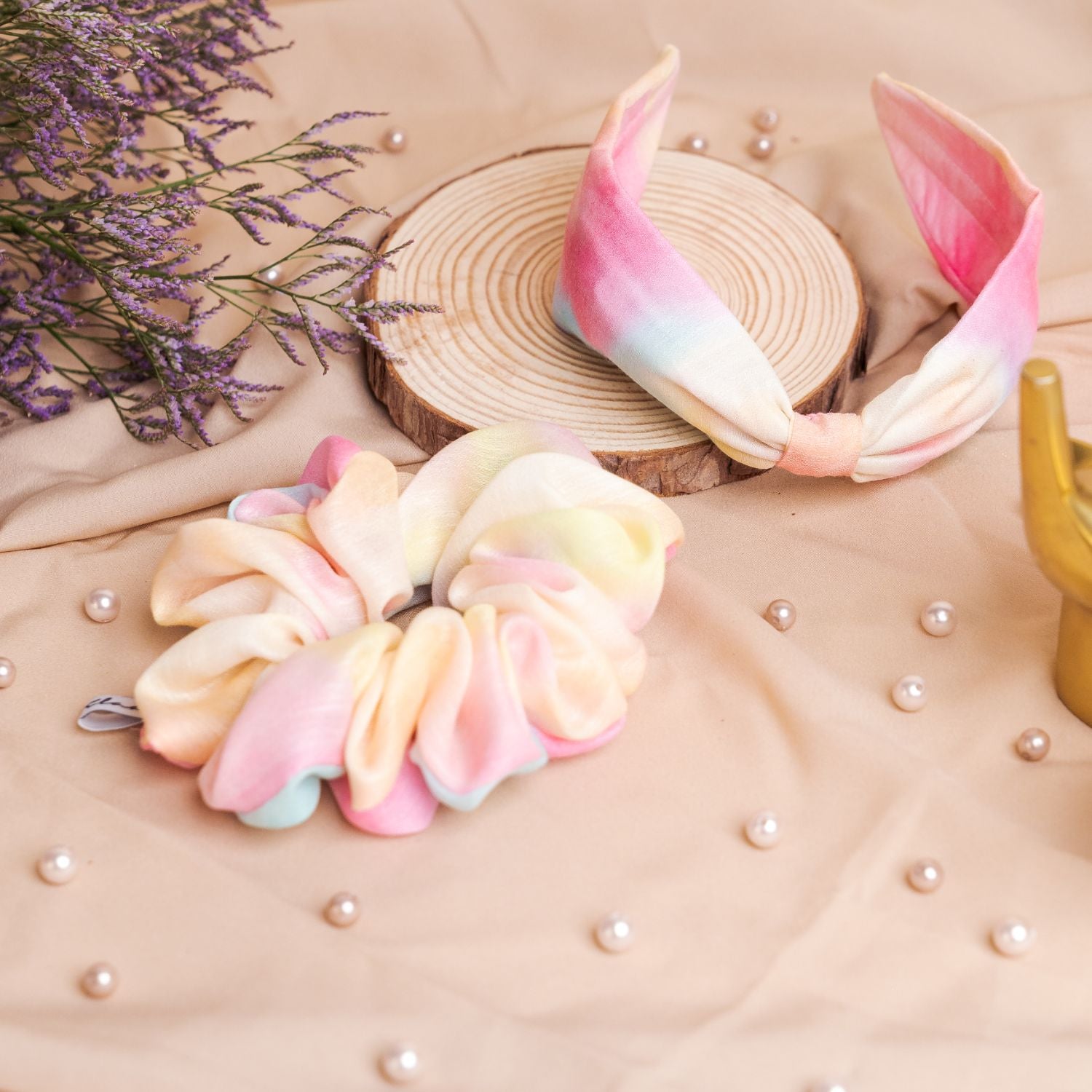 Betty Cooper Headband in Tie n Dye Ombre with Large Scrunchie