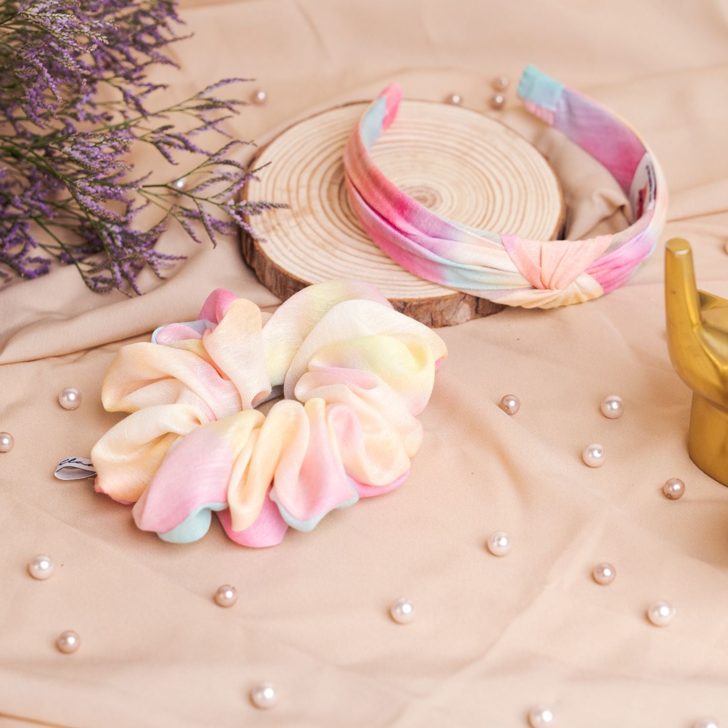 Blair Headband in Tie n Dye Ombre with Large Scrunchie