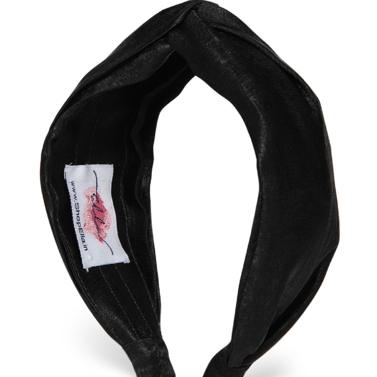 Veronica Headband in Black Satin with Large Scrunchie