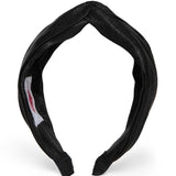 Veronica Headband in Black Satin with Large Scrunchie
