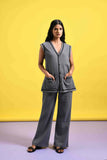 Grey Waffle Cotton Knit Co-ord Set
