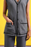 Grey Waffle Cotton Knit Co-ord Set