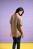 Brown Full Sleeves Shirt with Button Detail