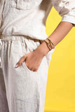 Beige Linen Co-ord Set Full Sleeve Shirt