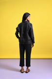 Charcoal Linen Co-ord Set Full Sleeve Shirt