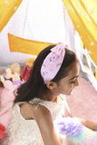 Jasmine Headband in Pink Unicorn Print Crepe