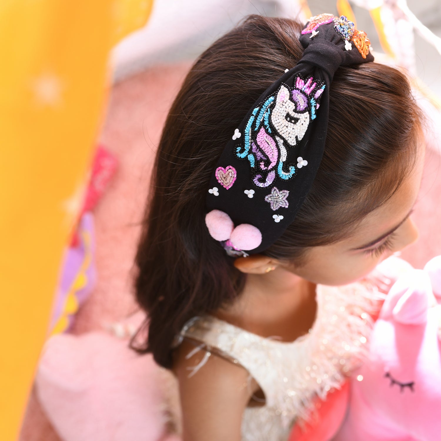 Elsa Headband in Embroidered Motifs - Candy land
