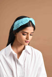 Betty Cooper Neon Blue Embroidered Headband