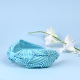 Betty Cooper Neon Blue Embroidered Headband