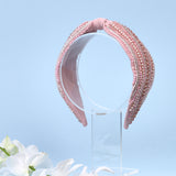 Peach Crystal Embroidered Headband