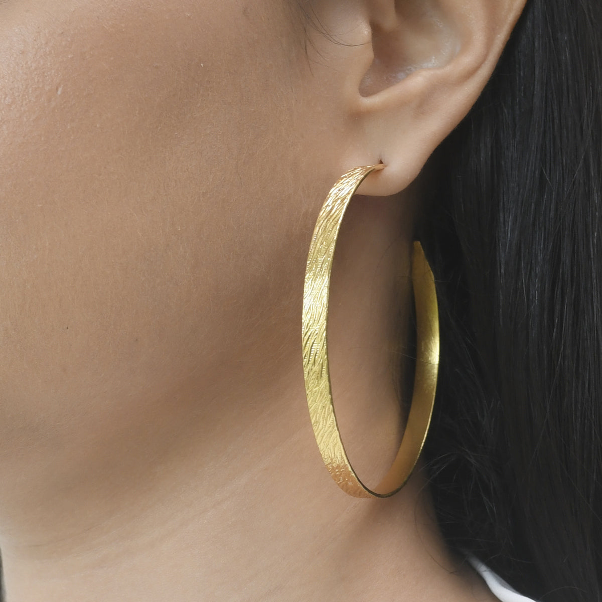18K Gold Plated 65 mm Hoops