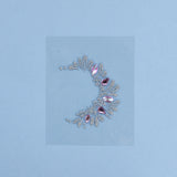 Face Tattoo Sticker in All Silver with Pink Crystals