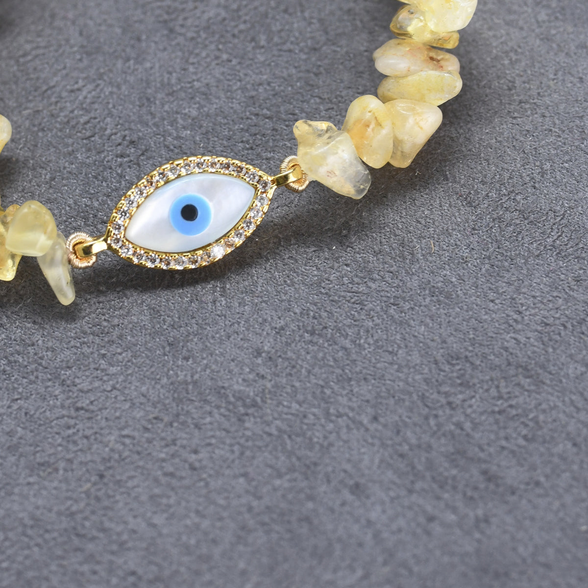 Evil Eye Bracelet with Healing Stone Citrine