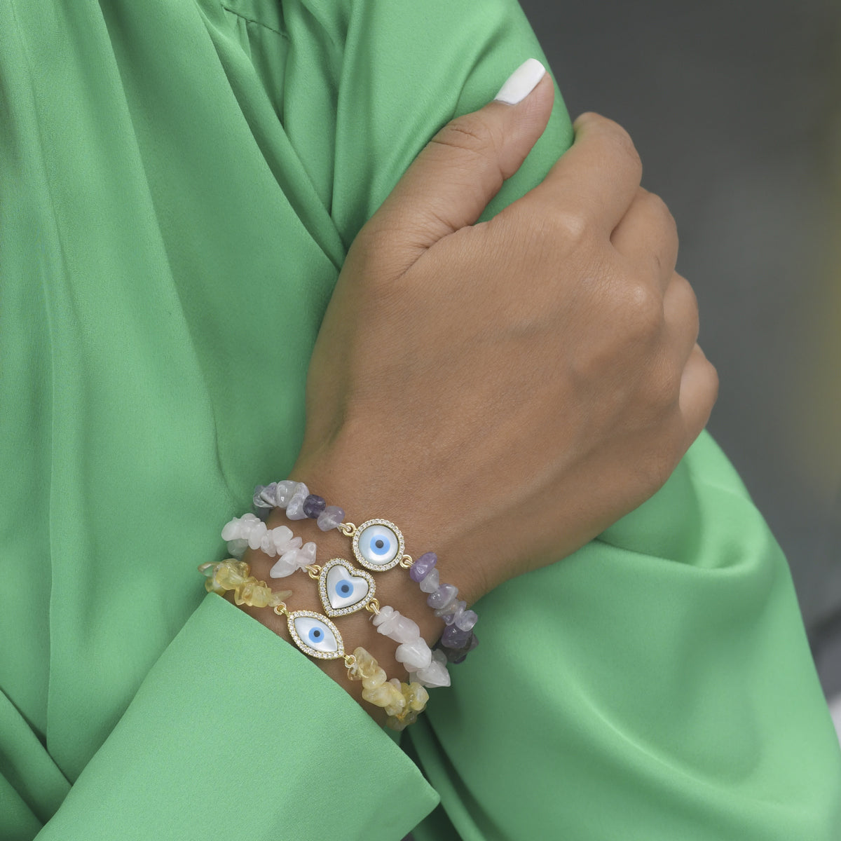 Evil Eye Bracelet with Healing Stone Citrine – Elaa