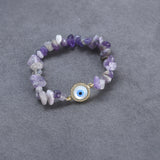 Evil Eye Bracelet with Healing Stone Amethyst