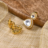 Doublet Polki Earrings with Diamonte Halo