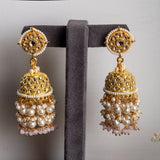 Gold and Light Pink Jhumkas