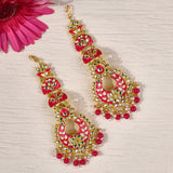 Pink Meenakari Long Earrings