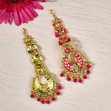 Pink Meenakari Long Earrings