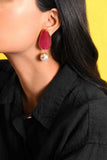 Pink Tourmaline Drop Earrings with Pearl Drop