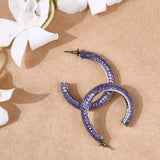 Invisible Setting Purple Crystal Hoops